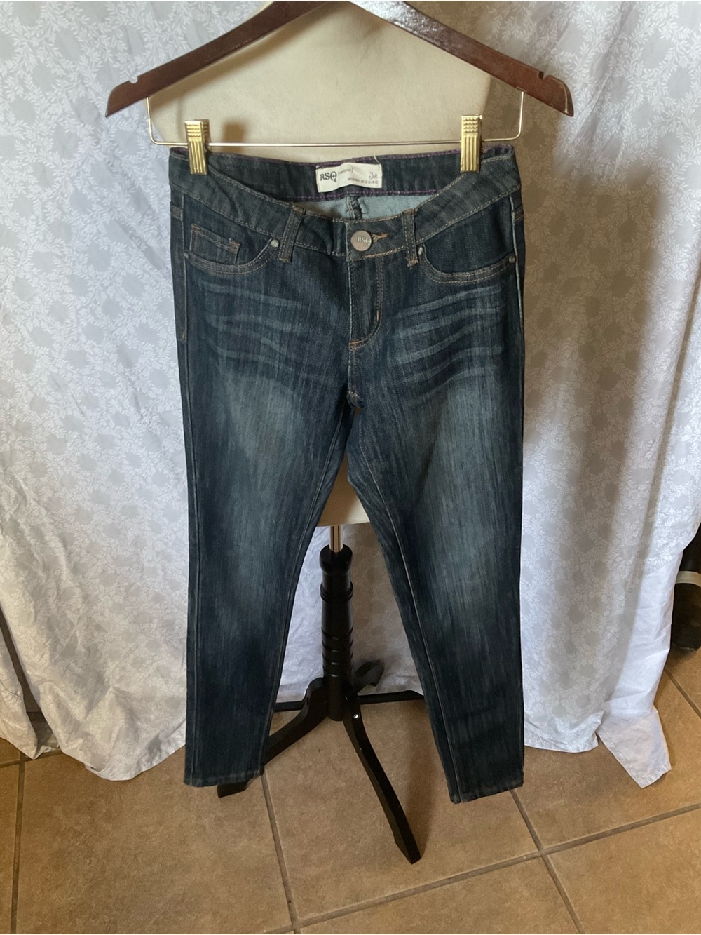 RSQ Women's Skinny Jeans in Dark Blue Wash